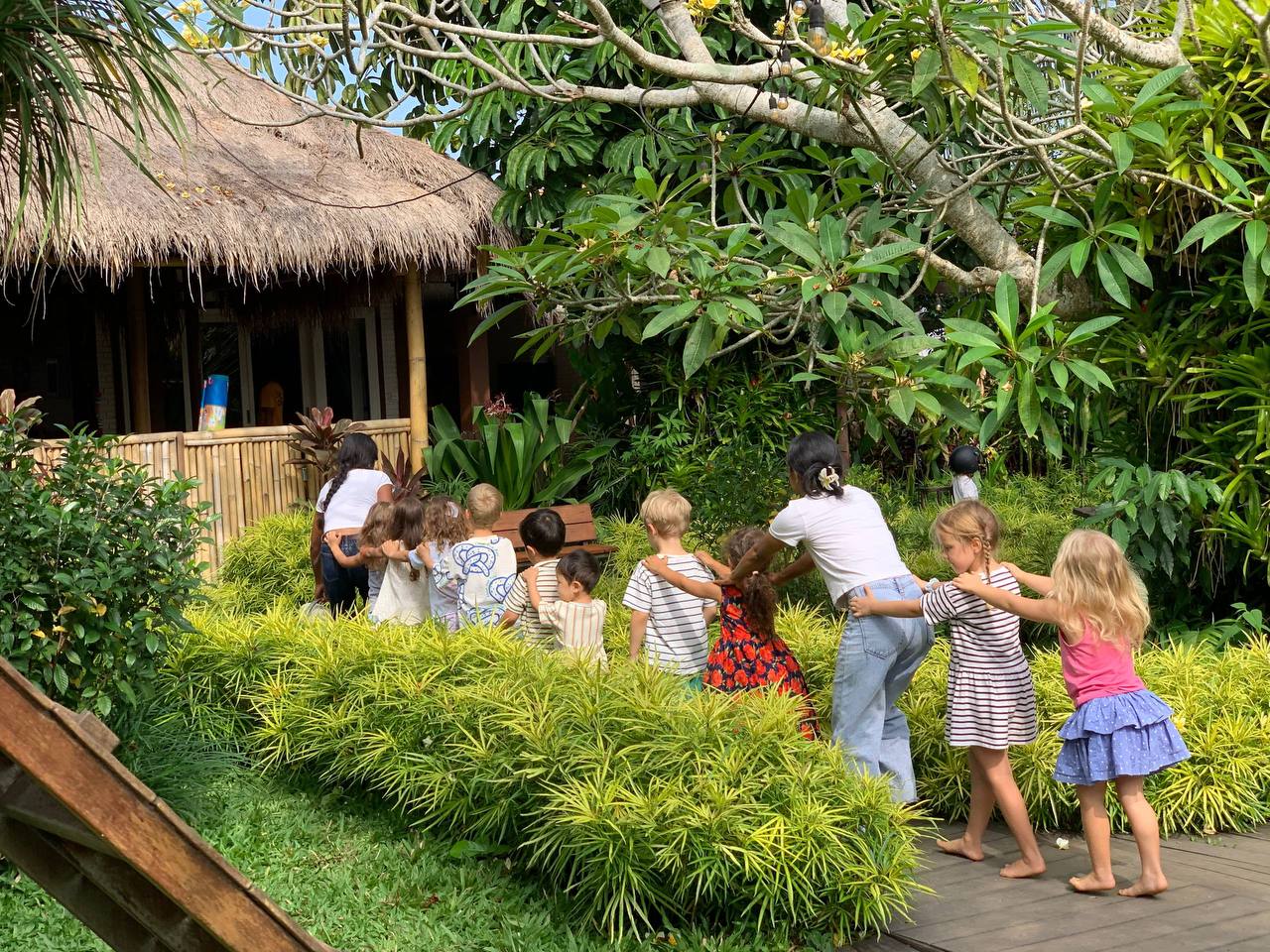 A garden path on the Balu Kids campus near Ubud